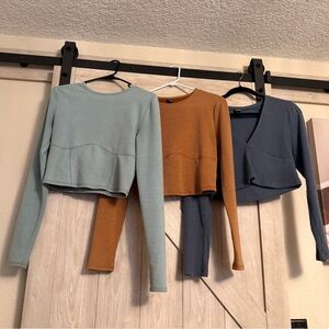 *ALL 3* Wild Fable Ribbed Crop Top Long Sleeve Bundle